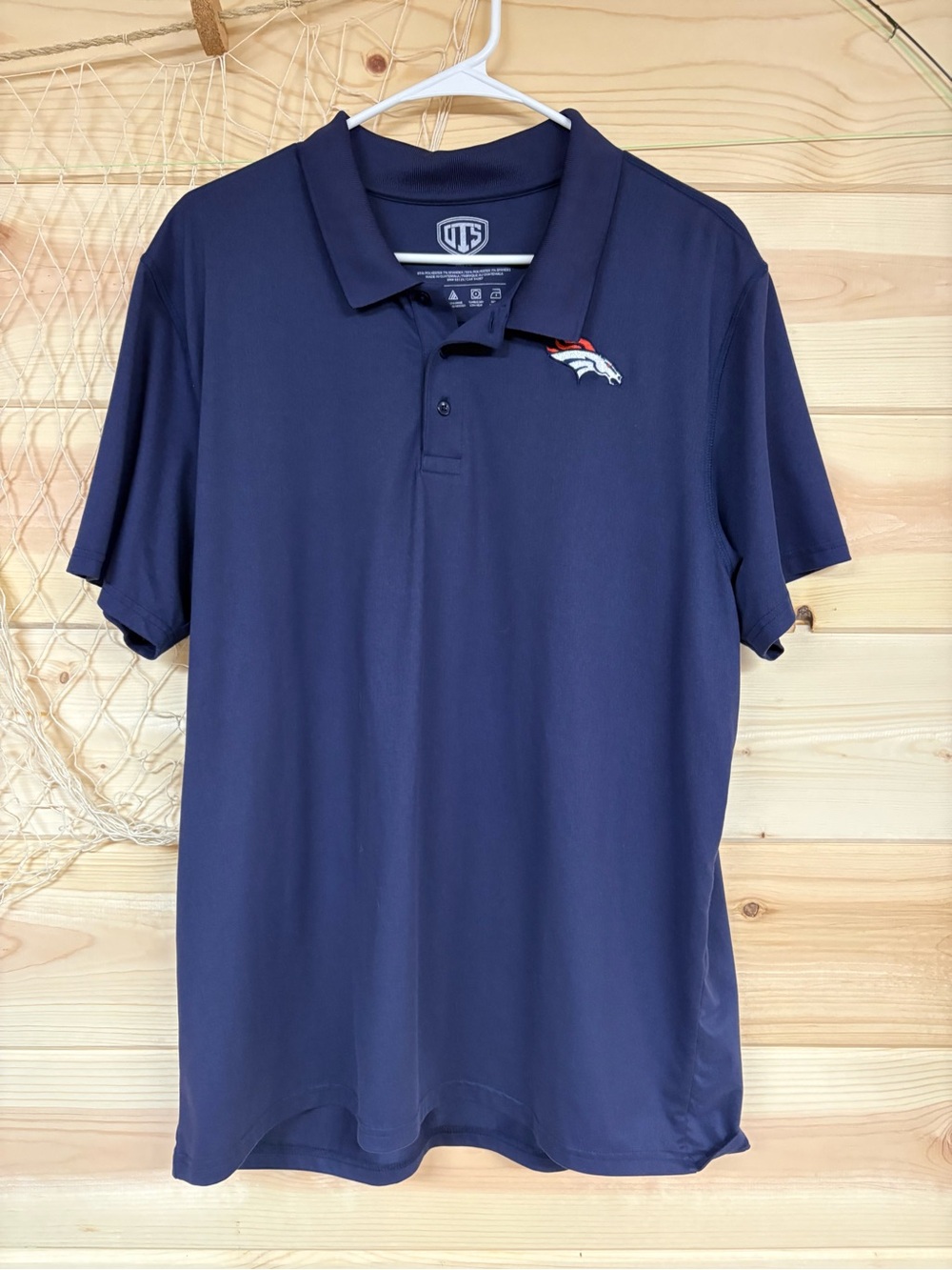 NFL Navy Polo with Denver Broncos Logo